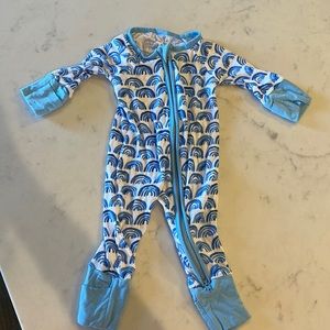 Little Sleepies newborn blue rainbows